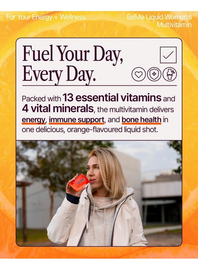 BeMe Liquid Multivitamin for Women - 2X Faster Absorption & High Bioavailability - Vitamin C+E, D, K, Calcium, Zinc, Magnesium - Clinically Tested Womens Multivitamin, Non-GMO, Soy, Dairy Free - Image 4