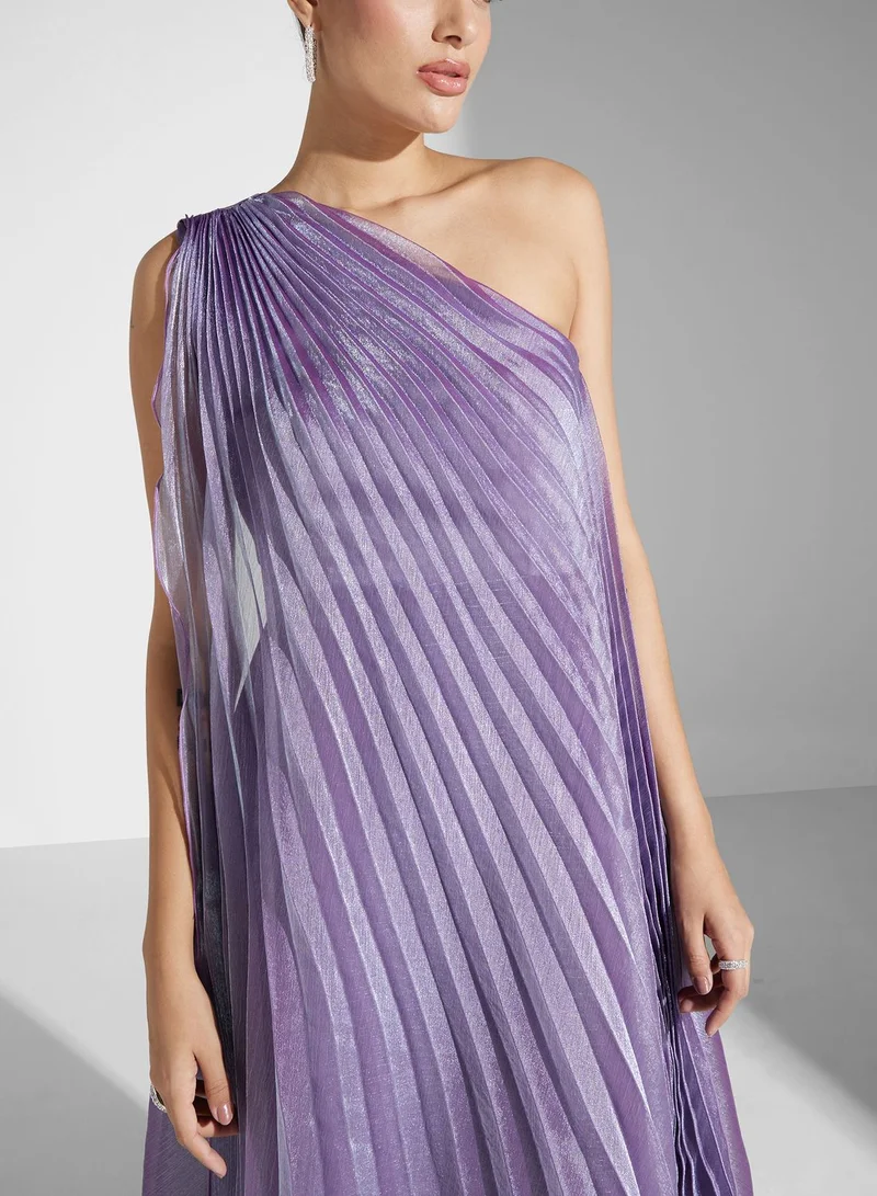 Iyra Pleated One-Shoulder Dress
