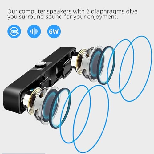 Drumstone 𝟏𝟓 𝐘𝐞𝐚𝐫𝐬 𝐖𝐚𝐫𝐫𝐚𝐧𝐭𝐲 Bluetooth PC Speakers Soundbar, USB-Powered Desktop Speaker for Monitor, Laptop, Tablet, PS5 | V5.3 Stereo Sound, Touch Control, AUX/Bluetooth Connectivity - Image 4