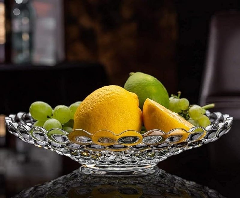 Luxansa Glass Fruit Bowl Plate for Dining Table Beautiful Crystal Decoration Serving Dry Fruits Bowl Set Flower Shaped GiftingDinnerware Servings - Image 2
