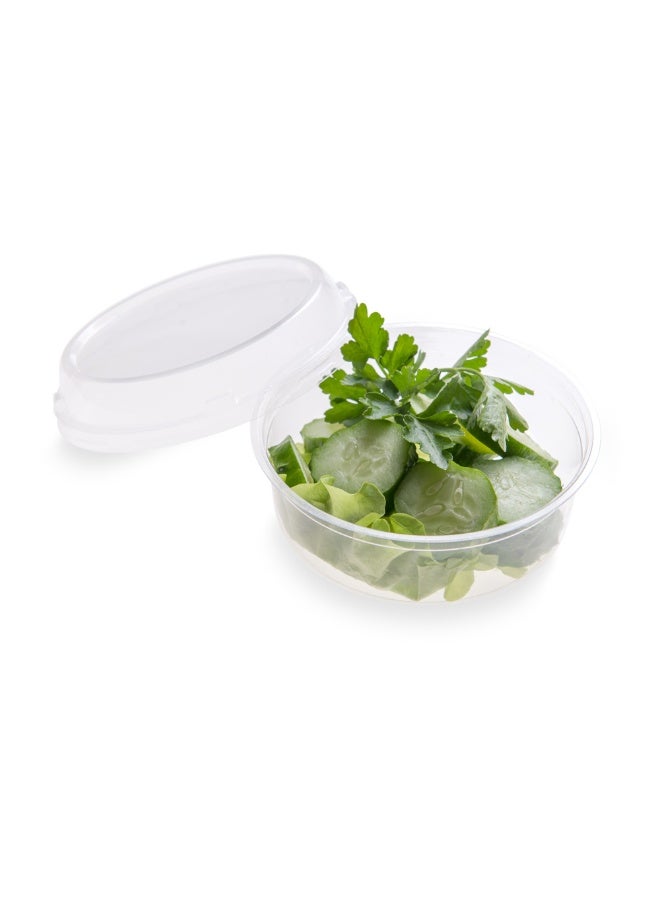Restaurantware LIDS ONLY: Basic Nature To Go Container Lids, 500 Plastic Condiment Cup Lids - Pair With Deli Containers, Dome Lids, Clear PLA Plastic Portion Cup Lids, For Takeaway Orders - Image 1