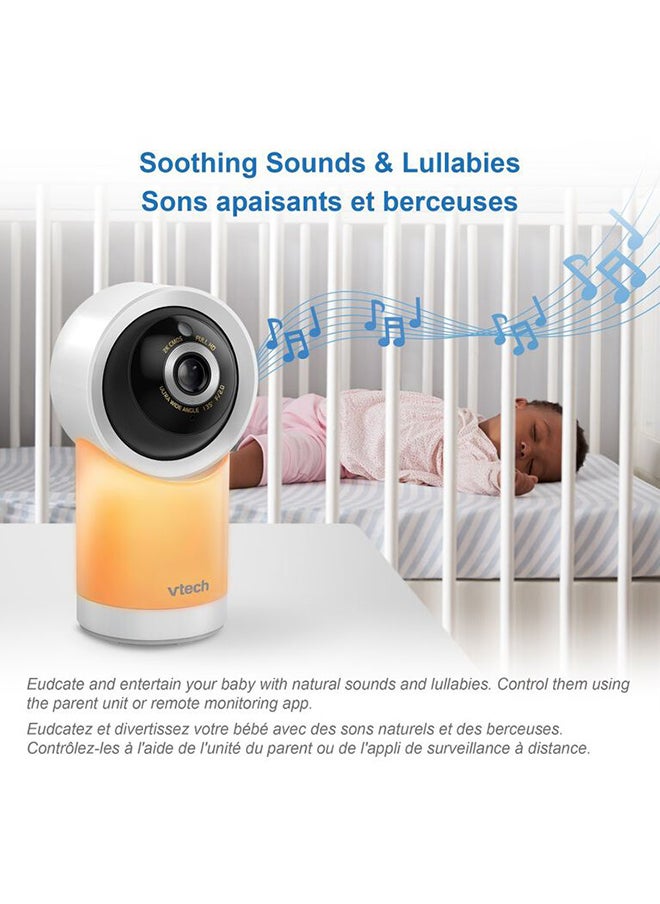 vtech - 1080P Smart Wifi Remote Access 360 Degree Pan & Tilt Video Baby Monitor With 5” Highdefinition 720P Display Night Light White - Image 1