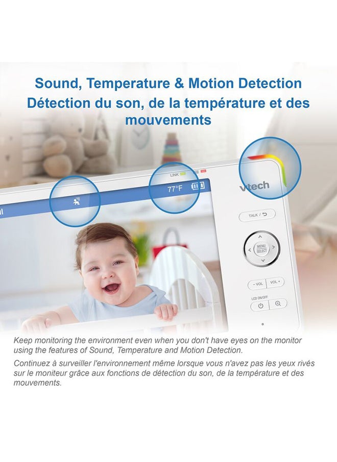 vtech - 1080P Smart Wifi Remote Access 360 Degree Pan & Tilt Video Baby Monitor With 5” Highdefinition 720P Display Night Light White - Image 1