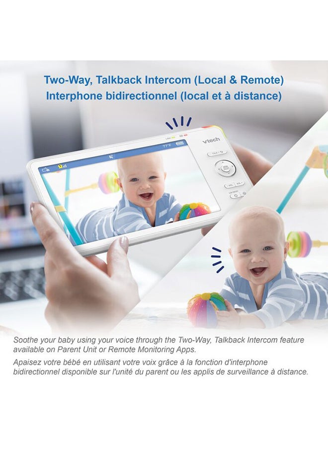 vtech - 1080P Smart Wifi Remote Access 360 Degree Pan & Tilt Video Baby Monitor With 5” Highdefinition 720P Display Night Light White - Image 1