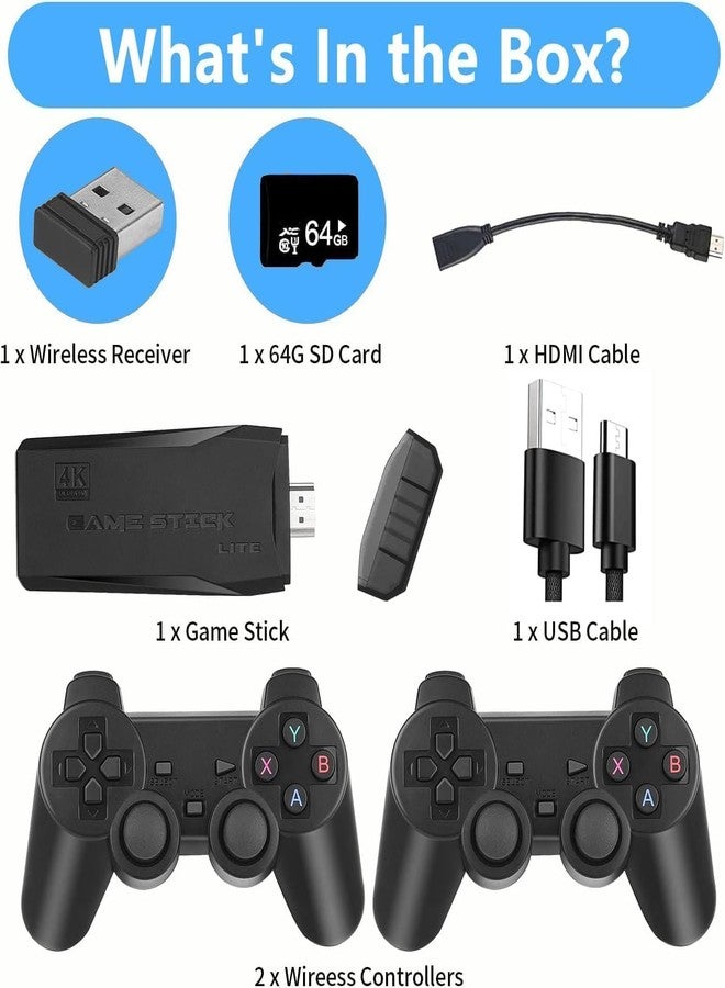 SSR Wireless Video Games for tv Gaming Retro Gaming Console with Game Stick 1080p Plug & Play TV Video Game Set for 2 Player with 9Emulator for Kids & Old School Station Video Game - Image 4