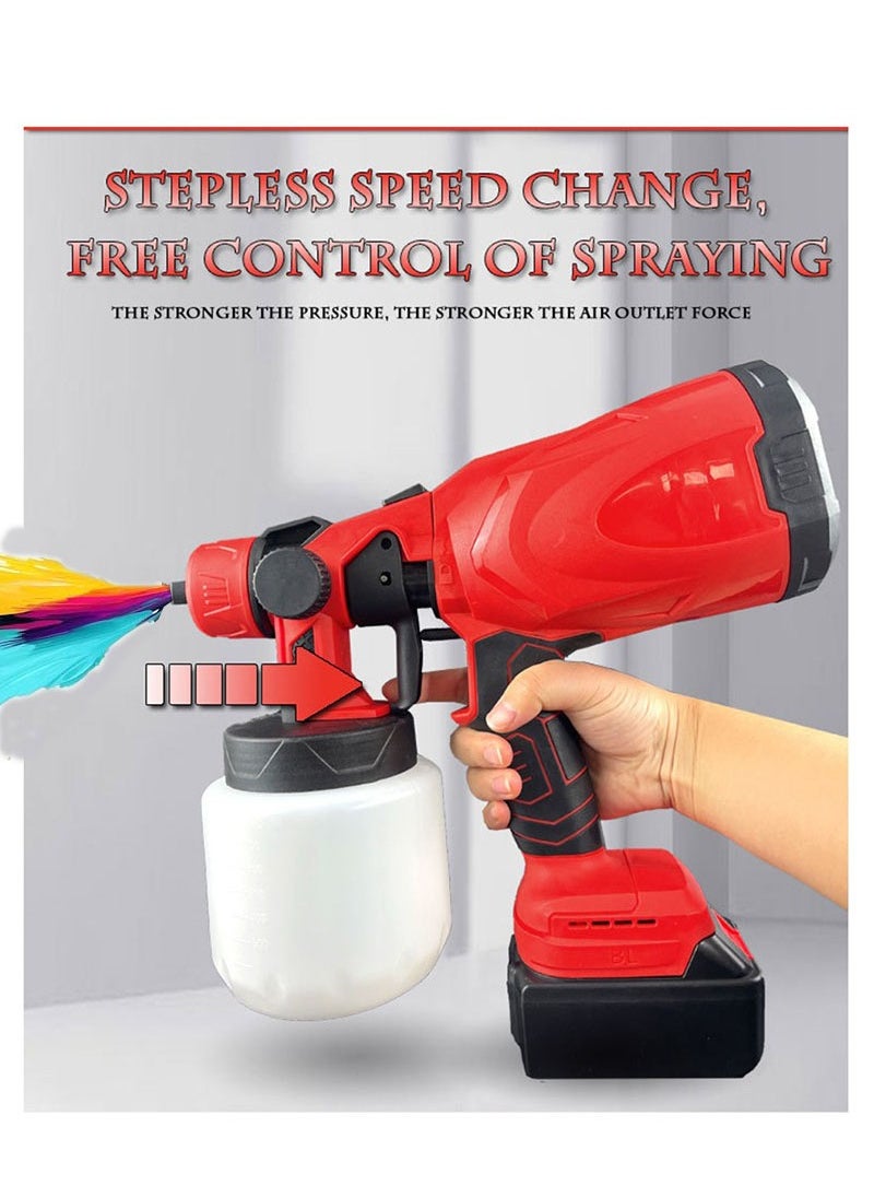 Furtey Paint Sprayer, 700W High Power Electric Paint Sprayer For Home Interior and Exterior , 1100 ML HVLP Spray Paint Gun, Cabinets, Fence, Doors, Walls , Bicycle, Chair  - Image 1