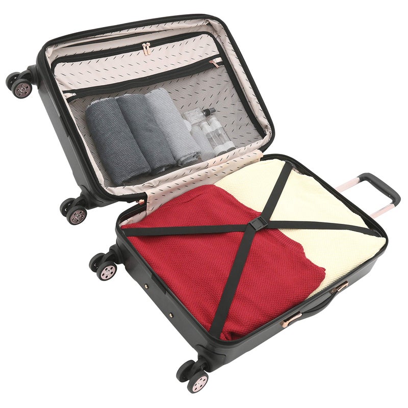 Kensie kensie Women's Dawn Hardside Spinner Luggage, Black, 3-Piece Set (20/24/28)  - Image 2