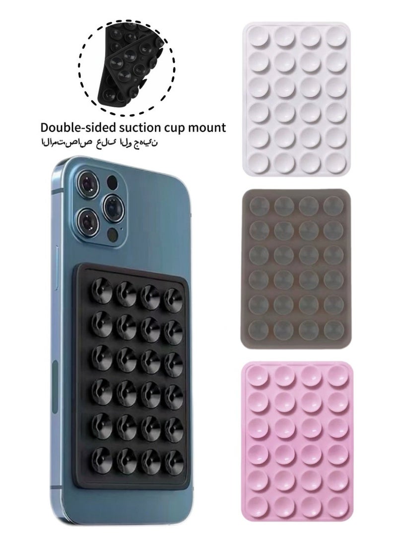 LAIAOCISI Phone Case Stand with Suction Base, 4 Colors - Non-Slip Silicone 2-in-1 Grip & Hands-Free Kickstand for iPhone Android (Black, White, Pink, Gray) - Image 1