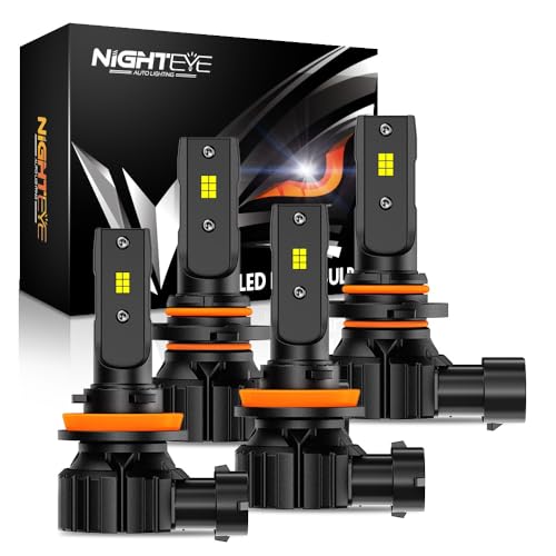 NIGHTEYE 9005 9006 Fog Light 40000LM 6500K 9005HB3 High Beam 9006HB4 Low Beam Bulb LED Fog Light Kit Plug and PlayPack of 4 - Image 1