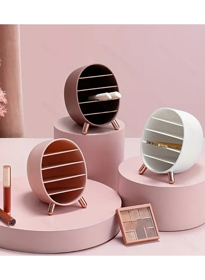 أوريتي منظم المكياج كونترتوب تخزين مستحضرات التجميل 5 مقصورات حامل المكياج عرض مستحضرات التجميل الفرش أحمر الشفاه الماسكارا أقلام الحاجب حامل قلم الموفر للمساحة مكتب الملابس - Image 2