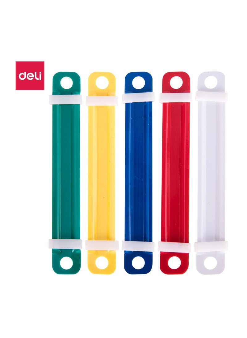 Deli E5548 Prong Fasteners - 80mm, 2-Hole Binding, Assorted Colors  - Image 1