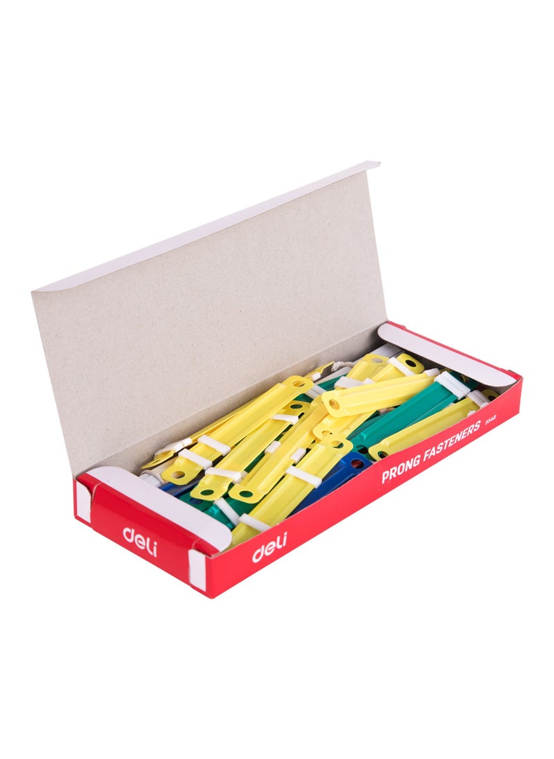 Deli E5548 Prong Fasteners - 80mm, 2-Hole Binding, Assorted Colors  - Image 3