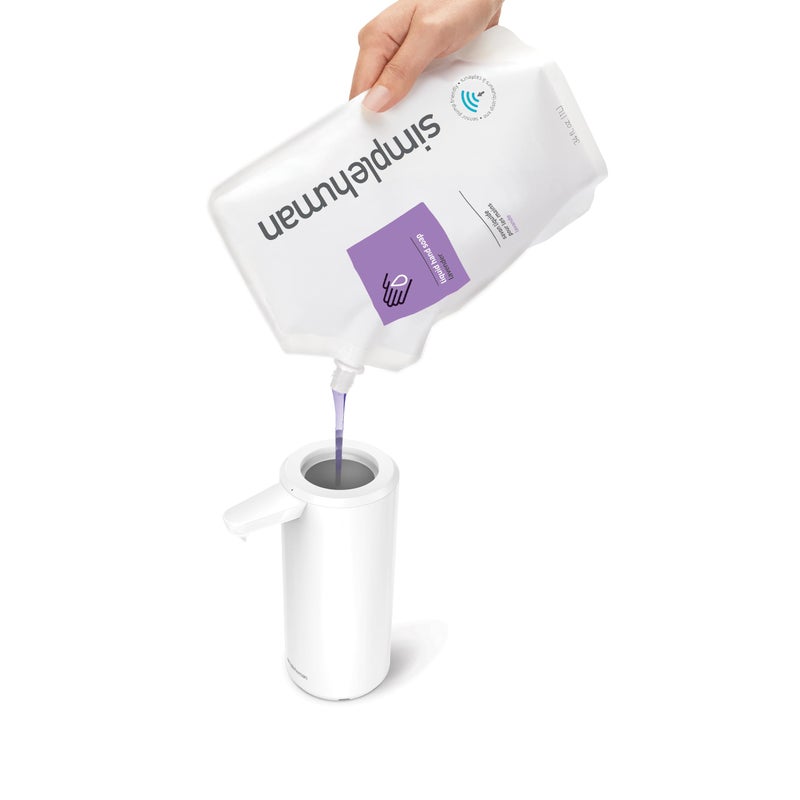 simplehuman 9 oz. Touch-Free Automatic Rechargeable Sensor Pump, White Stainless Steel, New - Image 3