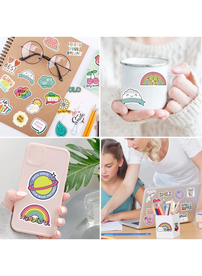 YAMIOW 160pcs Cute Positive Words Stickers for Kids Teens Adults, Modern Cute Inspirational Vinyl Stickers for Water Bottle Laptop Scrapbooking, Waterproof Vinyl Stickers Pack - Image 4