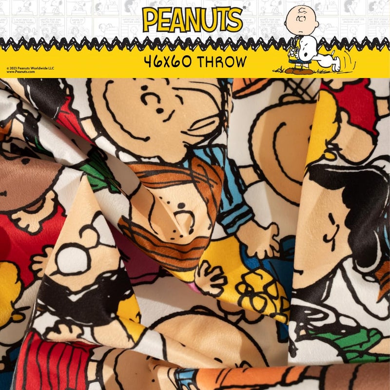 Franco Franco Collectibles Peanuts Snoopy & Pals Bedding Super Soft Cozy Throw  46 in x 60 in  (100% Officially Licensed Product)  - Image 5