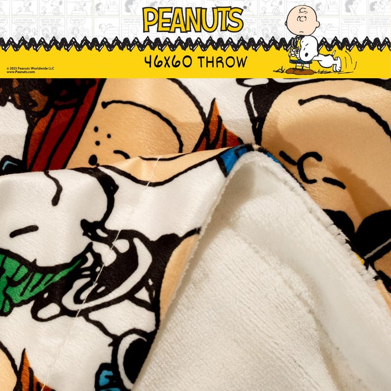 Franco Franco Collectibles Peanuts Snoopy & Pals Bedding Super Soft Cozy Throw  46 in x 60 in  (100% Officially Licensed Product)  - Image 4