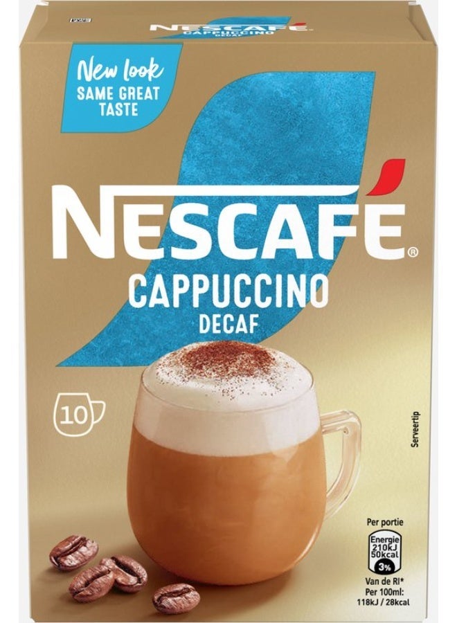 Nestle Nescafe Cappuccino Decaf Flavour Instant Coffee Sachet 125grams Pack of 10 - Image 3