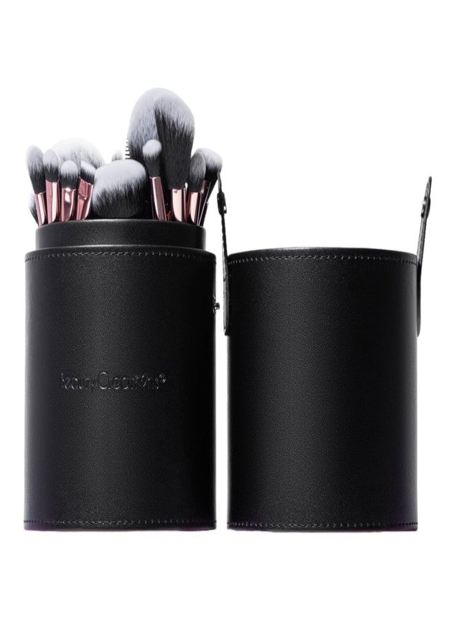 24 Piece Brush Set with Matching Travel Case Container (Unbothered) - Image 1