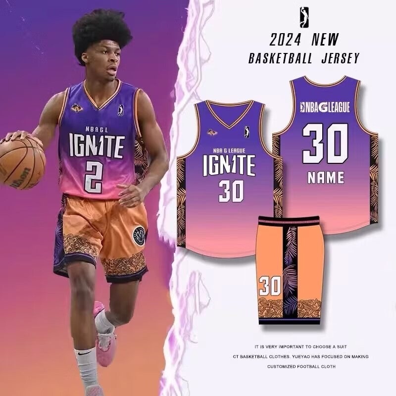 Generic G League Basketball Suit suit Male College Students American Professional Jersey Competition Training Team Suit Group Buying Quick-drying Vest HLG-270 pink purple suit [American style]]