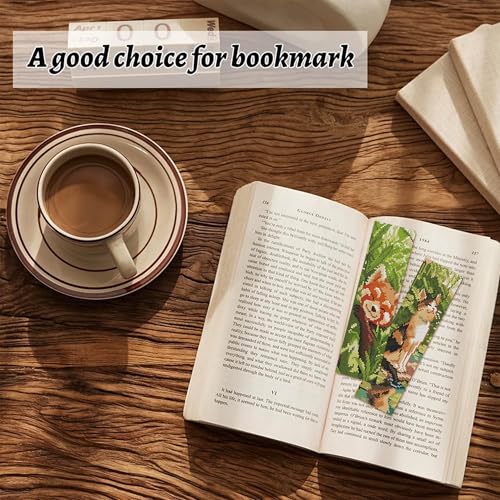 NEGEKFKX 6 Pcs Animal Cross Stitch Bookmark Kit for Adult Beginners,Cross Stitch Kits 14 CT DIY Crossstitch Kits Adult Stamped Bookmark Embroidery Bookmarks Kit - Image 3
