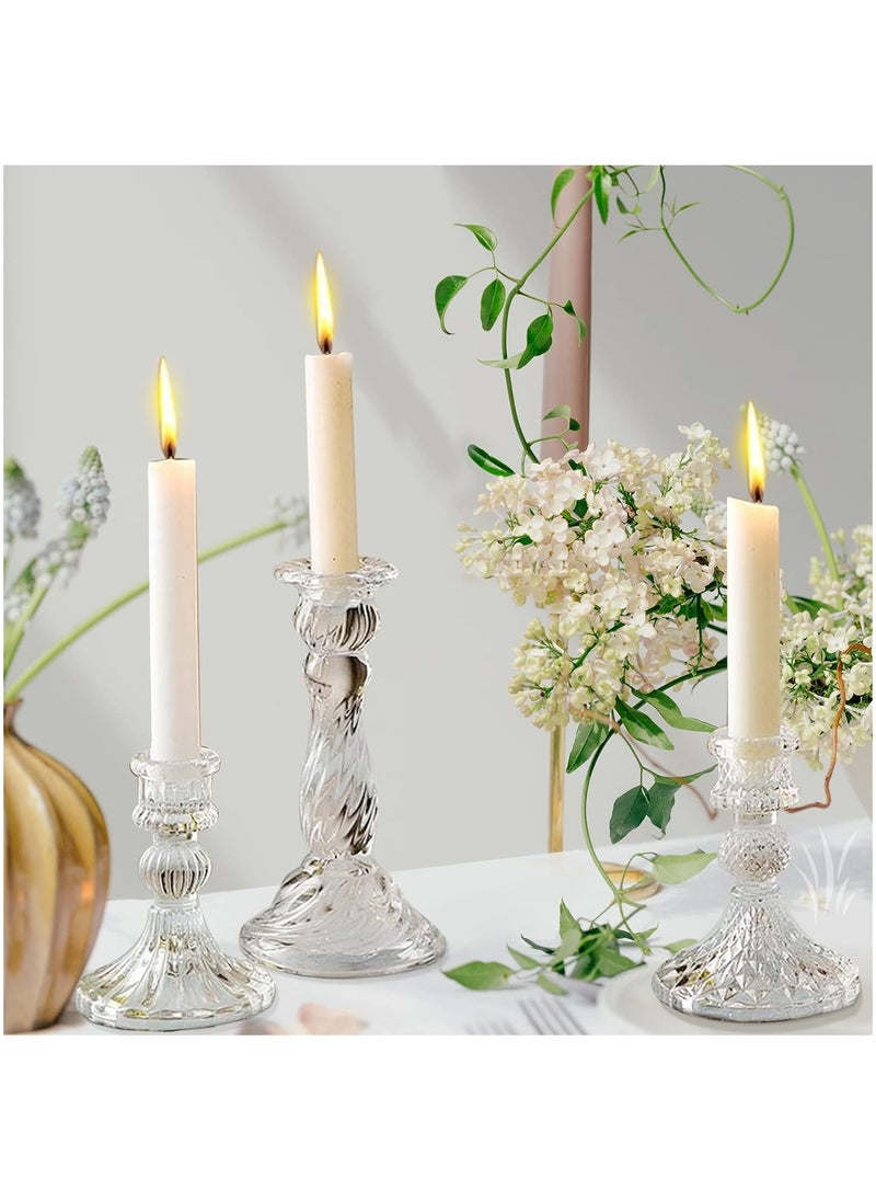 Generic Set of 8 Glass Candlestick Holders Crystal Candle,for all Formal Events Candlelight dinner Wedding Dinning Party Home Decoration  - Image 2