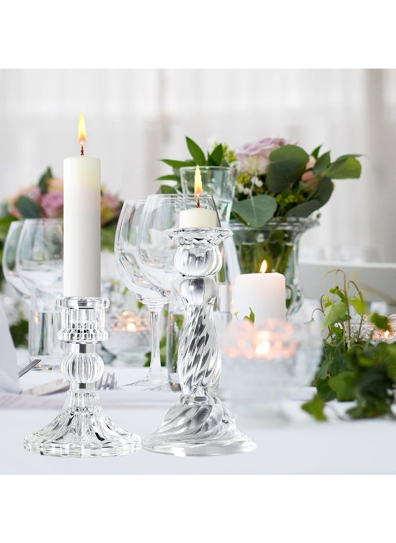 Generic Set of 8 Glass Candlestick Holders Crystal Candle,for all Formal Events Candlelight dinner Wedding Dinning Party Home Decoration  - Image 3