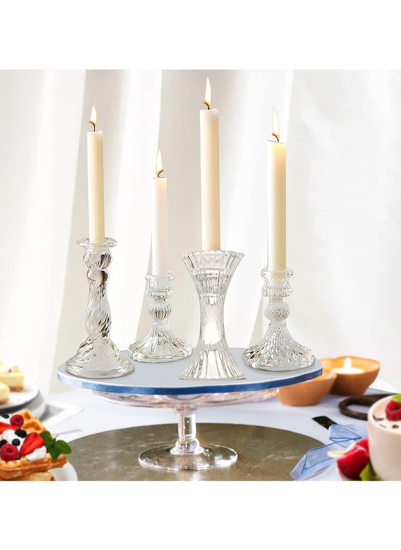 Generic Set of 8 Glass Candlestick Holders Crystal Candle,for all Formal Events Candlelight dinner Wedding Dinning Party Home Decoration  - Image 4