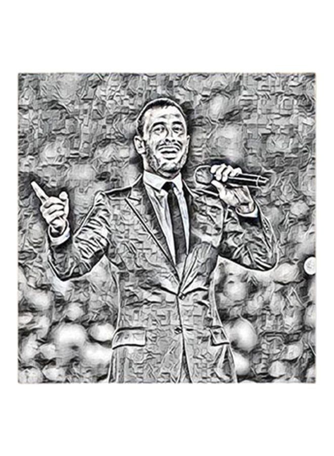 RYN Kadim Al Sahir MDF Wall Art Black/White 30x30centimeter - Image 2