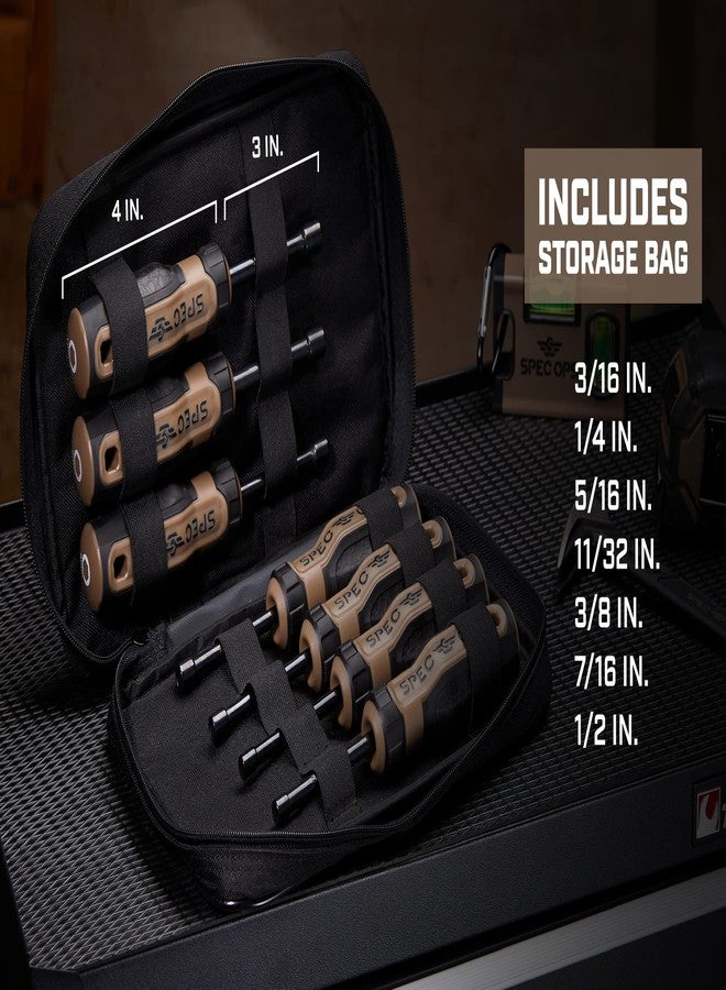 Spec-Ops Spec Ops Tools 7 Piece Nut Driver Set, Includes 7 SAE Nut Drivers, CR-V Heat-Treated Shafts, Long Bolt Applications, MOA Grip, Portable Zipper Bag, 3% Donated to Veterans - Image 5