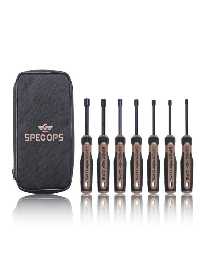 Spec-Ops Spec Ops Tools 7 Piece Nut Driver Set, Includes 7 SAE Nut Drivers, CR-V Heat-Treated Shafts, Long Bolt Applications, MOA Grip, Portable Zipper Bag, 3% Donated to Veterans - Image 1