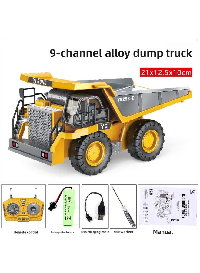 Alloy Remote Control Excavator Children's Toy Car Large Electric Simulation Excavator Boy Engineering Car Toy-Color:6-channel Bc1027 Alloy Excavator - Image 4
