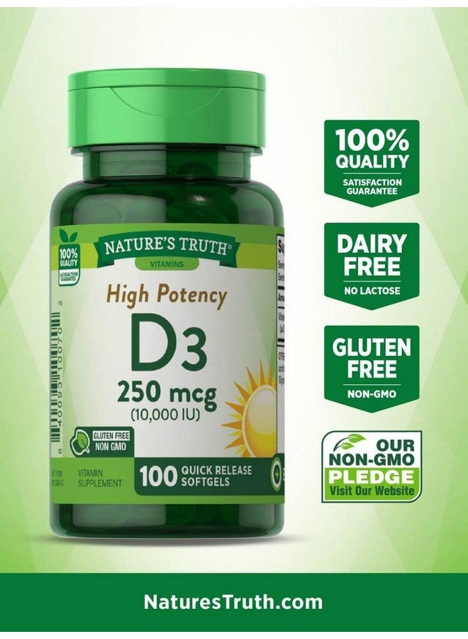 Nature's Truth Vitamin D 10 000 Iu 100 Softgels - Image 3