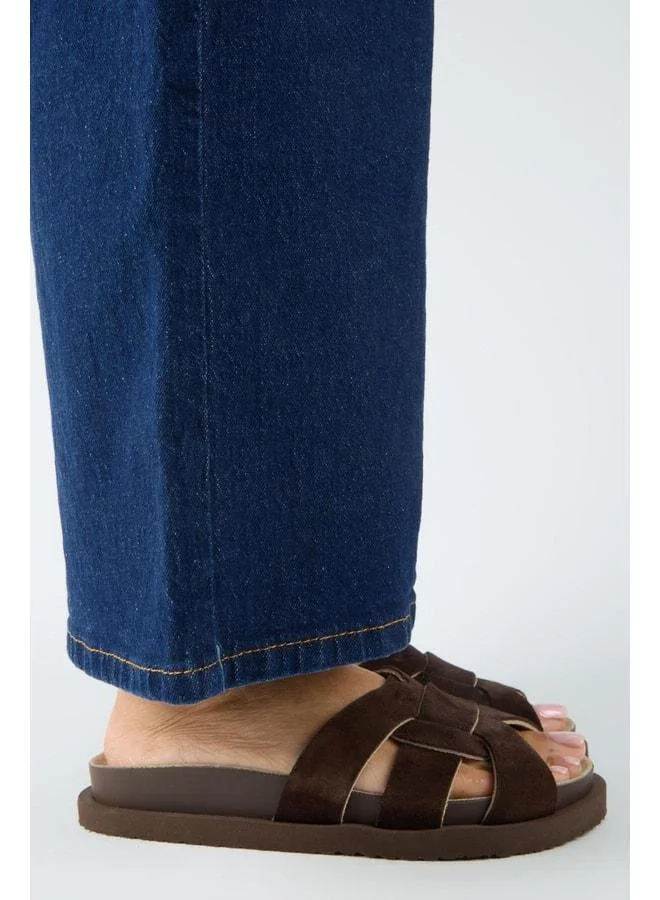 Manijero  Bartolo Women's Genuine Leather Caged Brown Slippers. for Women | Best Price UAE