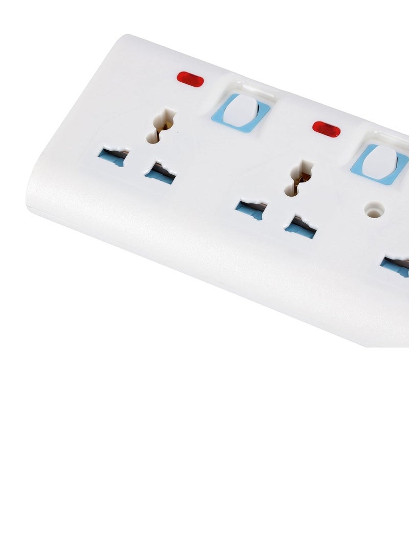 BGM 3-Way Extension Socket 13A - Child Safe, Extra Long Cord, Over Current Protected | Ideal for All Electronic Devices, White  - Image 4