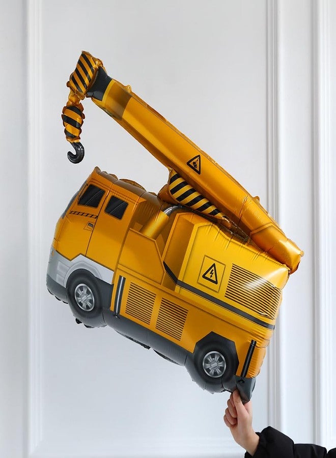 GIHOO Construction Birthday Party Supplies 147pcs Construction Balloon Arch Garland Kit, Orange Black Excavator Dump Truck Hammer Drill Foil Mylar Balloon for Construction Theme Birthday Party Decorations - Image 4
