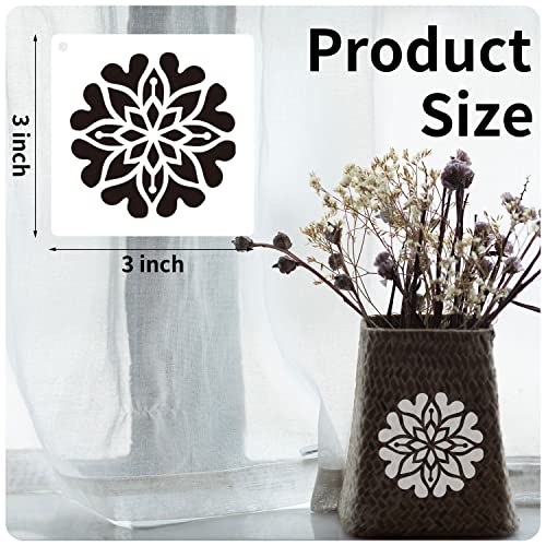 eageus 64 Pieces Stencils for Painting, Small Reusable Mandala Dot Stencil, Art Craft Template for Painting on Wood, Wall, Fabric, Rock, Chalkboard, Sign, DIY Art Scrapbook Projects(Mandala) - Image 2