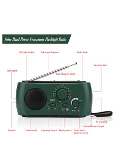 SYOSI Emergency Weather Radio Multifunction Portable Radio with Solar Charging Hand Crank Battery Operated SOS Alarm Am Fm LED Flashlight for Outdoor Emergency  - Image 2