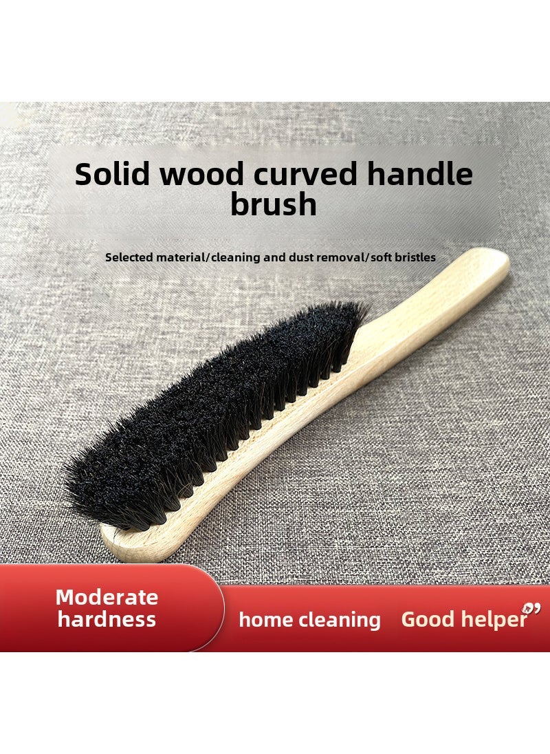 Beechwood Horsehair Shoe Brush Polish Set Long Beech Black Horse Sweater Brushed A- 124