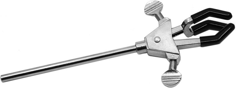 EISCO 3 Prong Double Adjustable Universal Clamp, Non-Slip Vinyl Coated Rubber Jaws, 10" Overall Length - Image 1