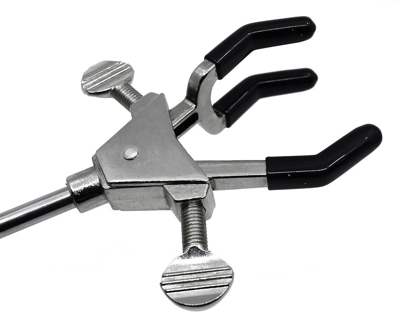 EISCO 3 Prong Double Adjustable Universal Clamp, Non-Slip Vinyl Coated Rubber Jaws, 10" Overall Length - Image 2