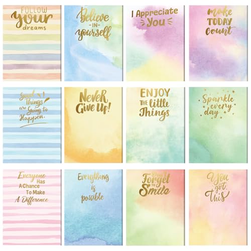 Chinco 12 Pieces Appreciation Sticky Notes 3 x 4 Inch Fun Motivational Inspirational Positive Modern Cute Encouragement to Do List Notepad for Shopping List Study Planner 30 Sheets EachDreamy Style - Image 1