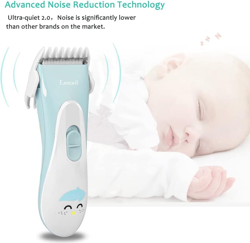 Eanceil Baby Hair Clippers, Ceramic Blade Electric Kids Hair Trimmer, Ultra-Quiet Cordless Rechargeable Waterproof Haircut Kit for Kids & Adult - Image 5