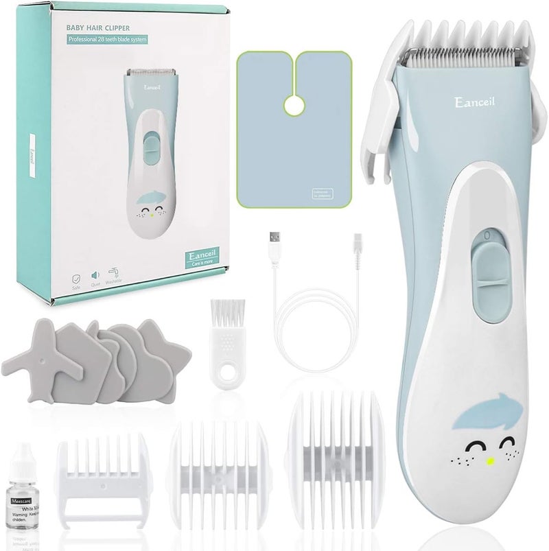 Eanceil Baby Hair Clippers, Ceramic Blade Electric Kids Hair Trimmer, Ultra-Quiet Cordless Rechargeable Waterproof Haircut Kit for Kids & Adult - Image 1