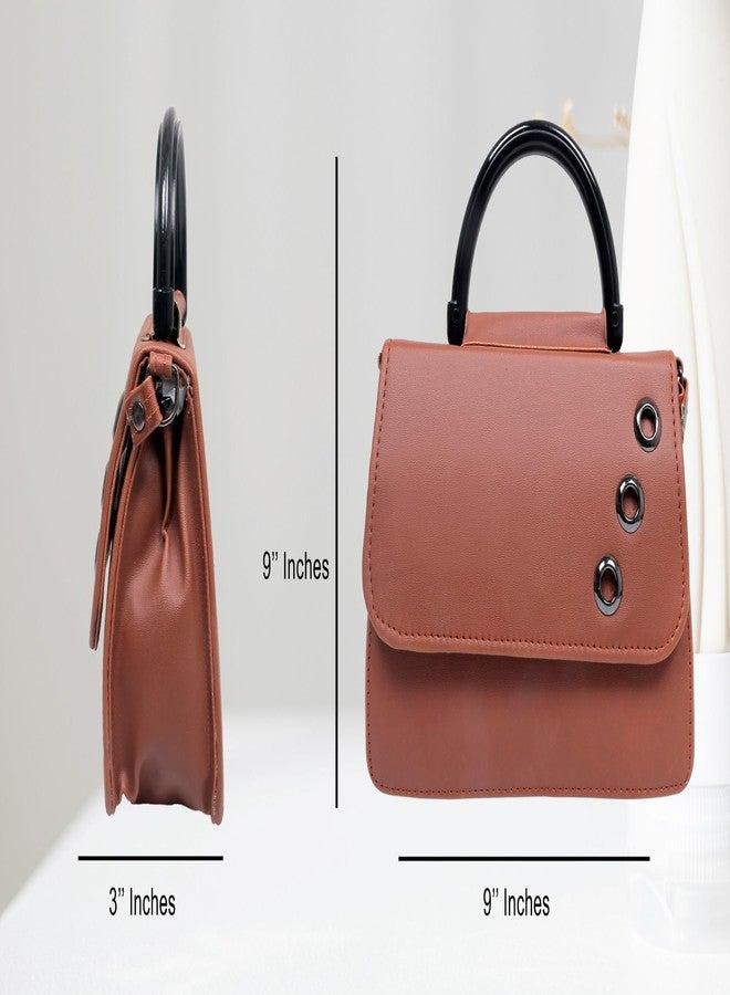 HASHFLOW Women Handheld Purse Bag for Young Ladies and Girls for kitty party/Clutch for mobile and debit ATM cards || Hand-held Bag (Dark Brown) - Image 3