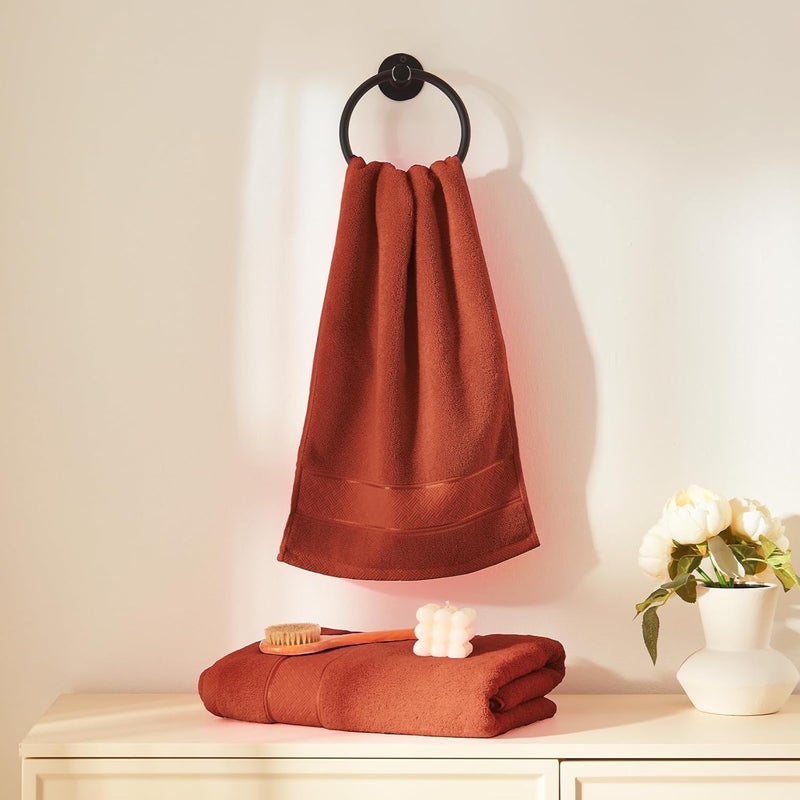 COZYART Burnt Orange Bath Towel Set 6 Piece, Luxury 100% Turkish Cotton 650GSM Hotel Quality, Soft, Absorbent, Towel Sets for Bathroom with 2 Bath Towels 2 Hand Towels 2 Washcloths - Image 5