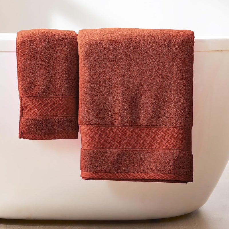 COZYART Burnt Orange Bath Towel Set 6 Piece, Luxury 100% Turkish Cotton 650GSM Hotel Quality, Soft, Absorbent, Towel Sets for Bathroom with 2 Bath Towels 2 Hand Towels 2 Washcloths - Image 4