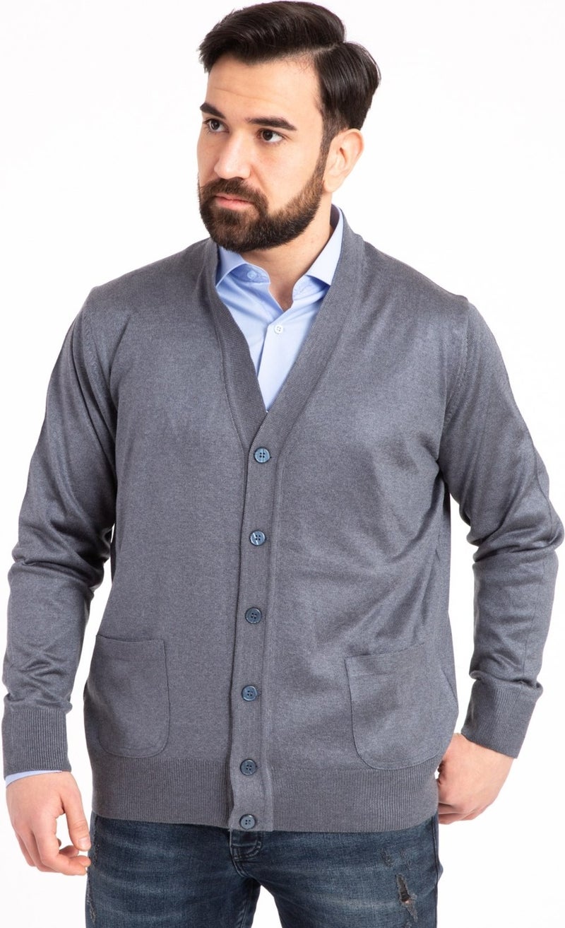 Mutlu City Men's Middle Age and Above Fine Wool Acrylic Knitwear Knit Buttoned Father's Cardigan 5100  - Image 2
