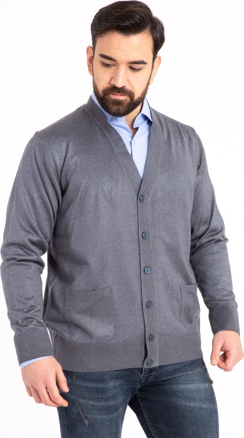 Mutlu City Men's Middle Age and Above Fine Wool Acrylic Knitwear Knit Buttoned Father's Cardigan 5100  - Image 1