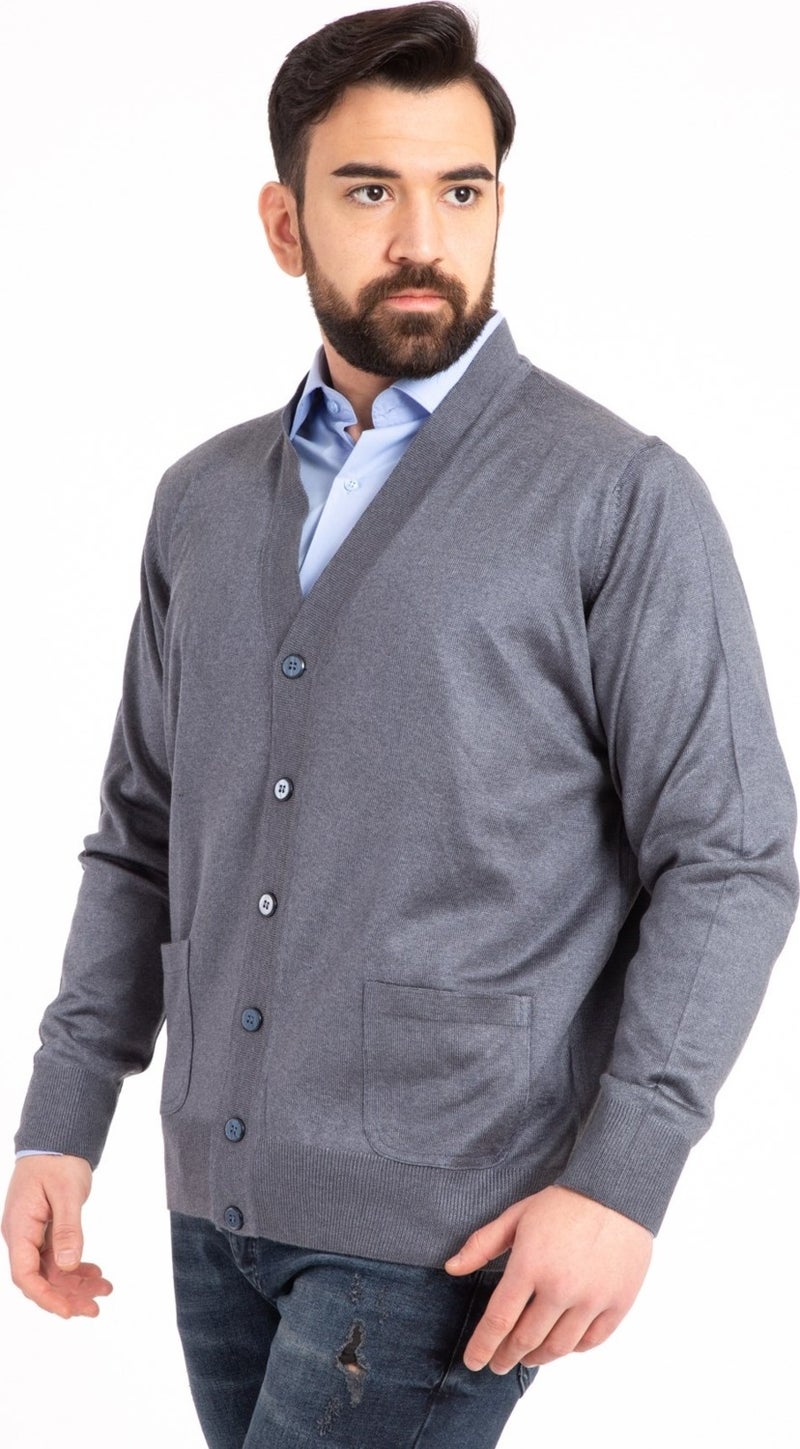 Mutlu City Men's Middle Age and Above Fine Wool Acrylic Knitwear Knit Buttoned Father's Cardigan 5100  - Image 4