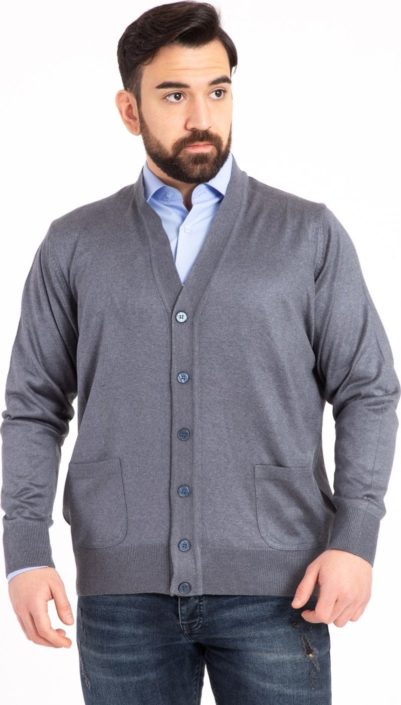 Mutlu City Men's Middle Age and Above Fine Wool Acrylic Knitwear Knit Buttoned Father's Cardigan 5100  - Image 3